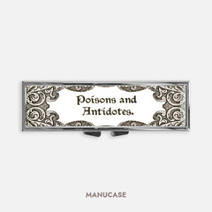 Vintage Poisons and Antidotes Cute Rectangle Pill Box Case - Cute Medicine Container, Weekly 7 day Organizer, Vitamins Holder, Trinket Box