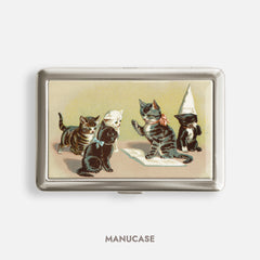 Vintage Dunce Cats Art 100s Cigarette Case Holder Wallet