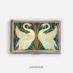 Art Nouveau Swan Rush and Iris Art 100s Cigarette Case Holder Wallet