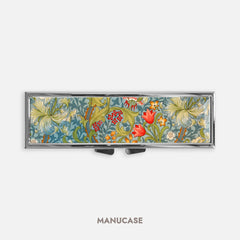 William Morris Golden Lily Vintage Cute Rectangle Pill Box Case - Cute Medicine Container, Weekly 7 day Organizer, Vitamins Holder, Trinket Box